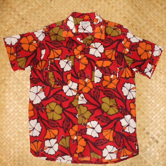 Vintage 1950s "Duke of Hollywood" Hawaiian Aloha Shirt - Original Floral Design - Picture 1 of 11